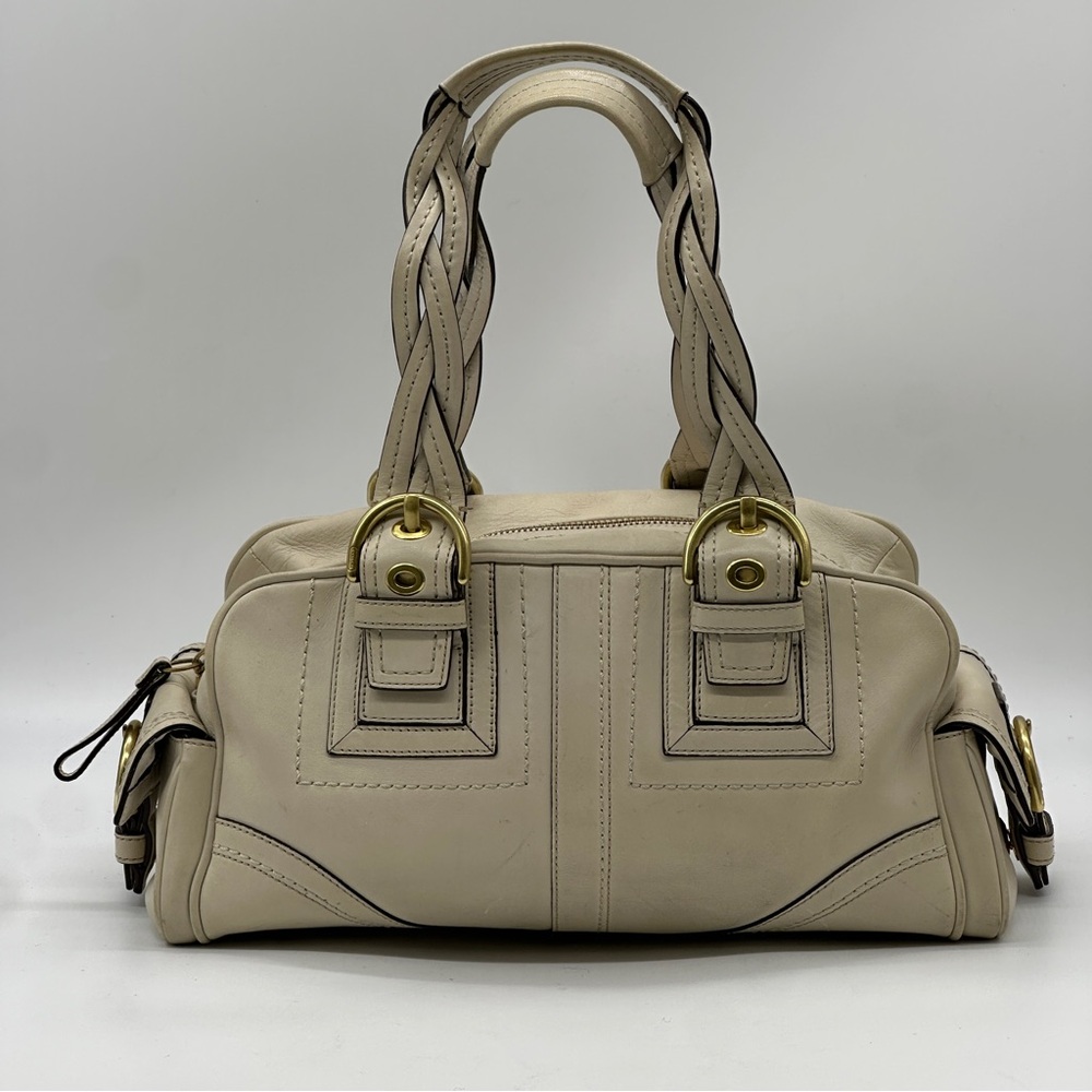 Coach Cream Shoulder Bag with Gold Accents